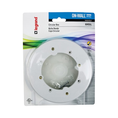 Wiremold Legrand Round PVC 1 gang Electrical Box White NMW4